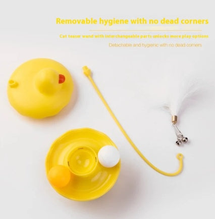Cat Toys - Interactive Toy For Cat , Kitten Toys, Lightweight Resin Duck Shape Fun Stick For Kitten Play Indoor Outdoor ,Removable And Washable Duck Cat Toy