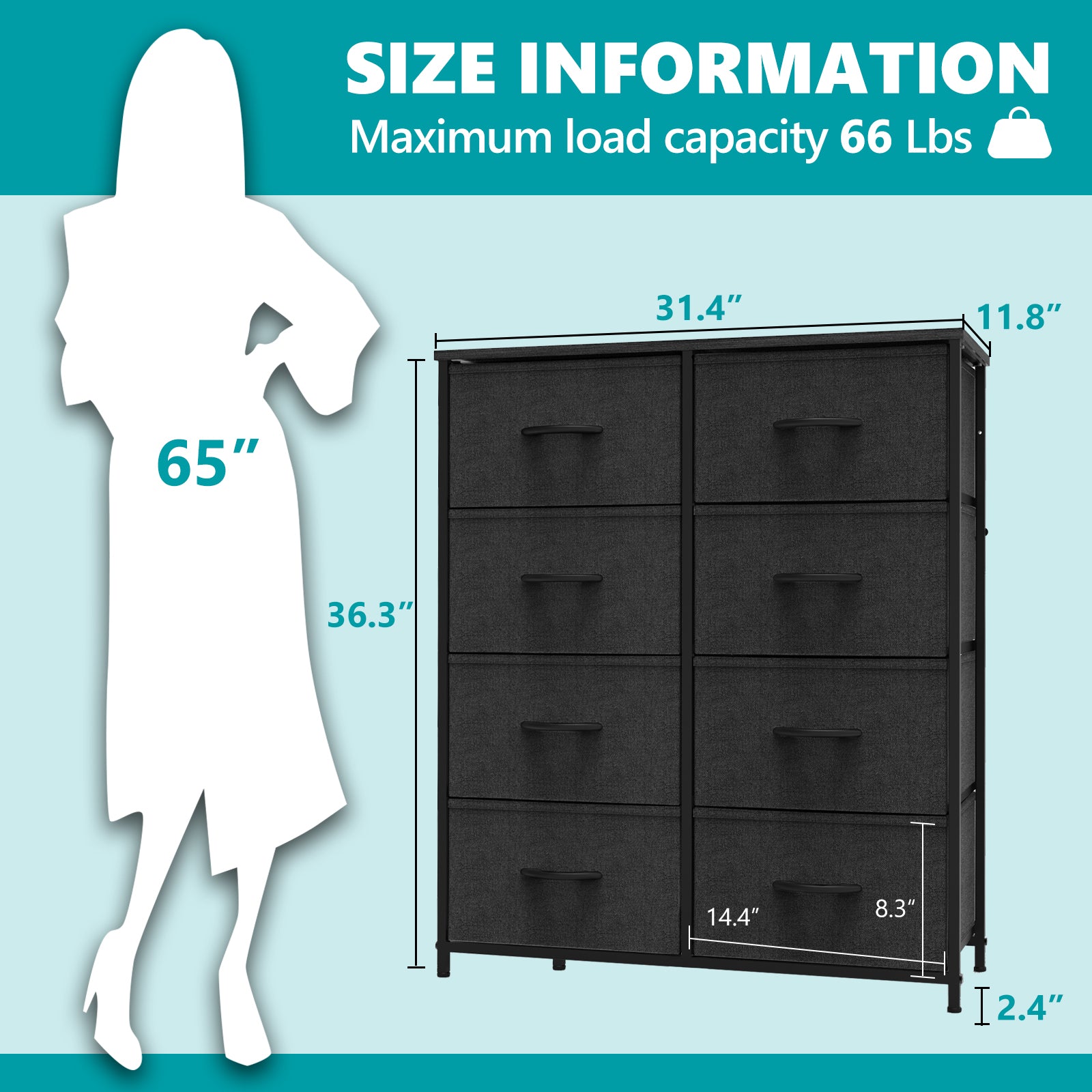 Tall Dressing Table Cloth Storage Tower