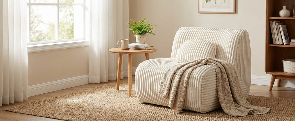 Lounge Sofa Beige 102x91x75cm Soft Comfortable Plush Sponge Lounge Chair For Home Living Room Bedroom No Assembly Required