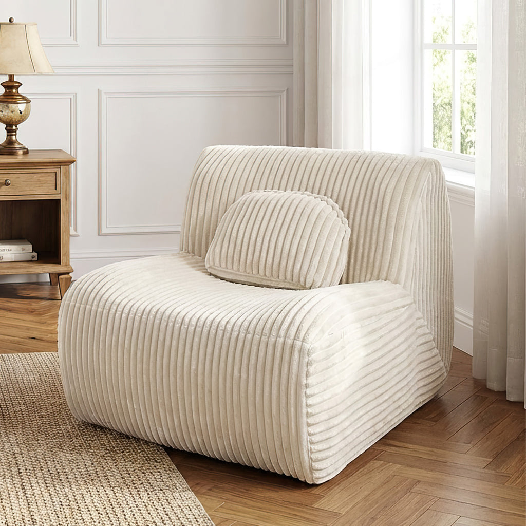 Lounge Sofa Beige 102x91x75cm Soft Comfortable Plush Sponge Lounge Chair For Home Living Room Bedroom No Assembly Required