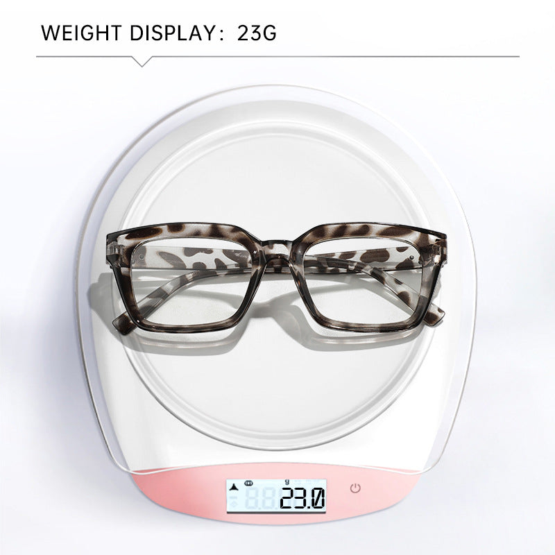 Ultra Light Trendy Cold Tea Brown Square Frame, Transparent Ins Stylish Slimming Casual Daily Shades For Women